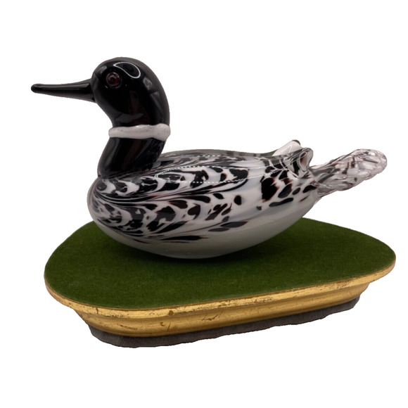 Dynasty Gallery Collectible Glass Art Loon Paperweight 6" - Picture 1 of 12